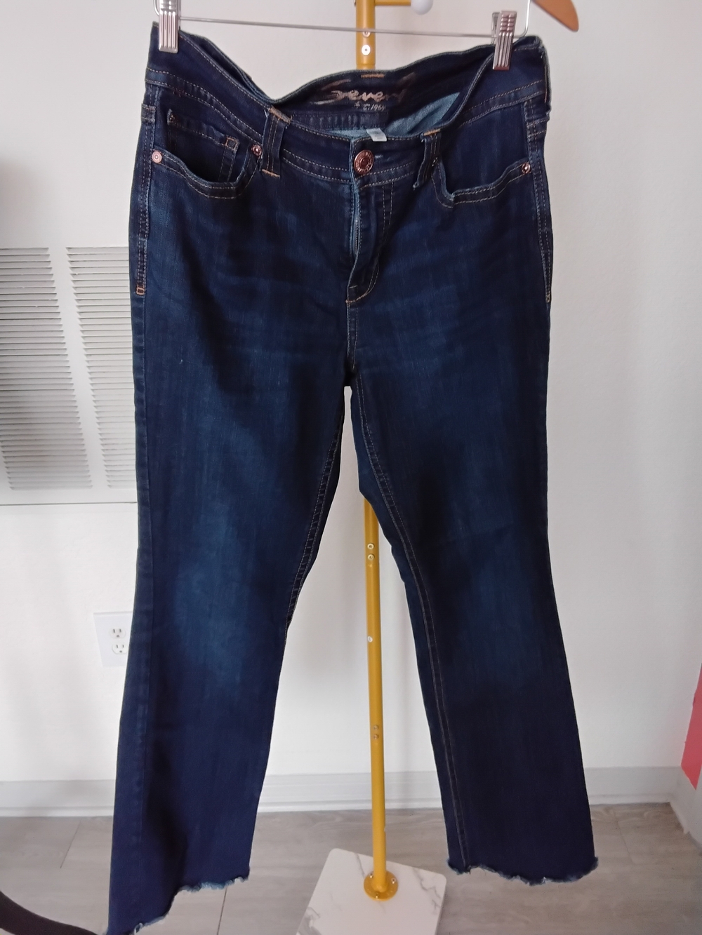 Seven7 Dark Blue Straight Leg Women’s Jeans